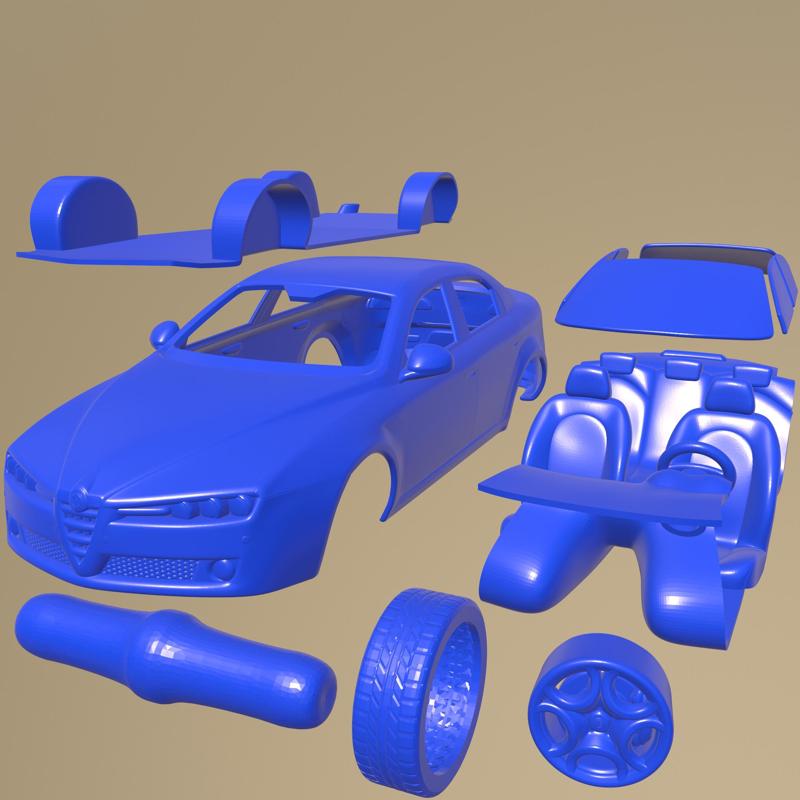 Alfa Romeo 159 sedan 2009 PRINTABLE CAR IN SEPARATE PARTS