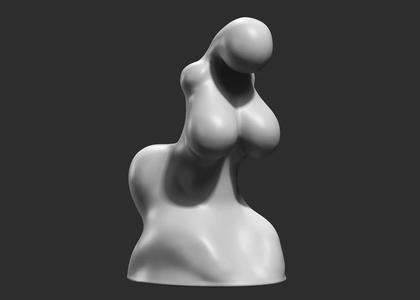 female modern sculpture 3D print model 103