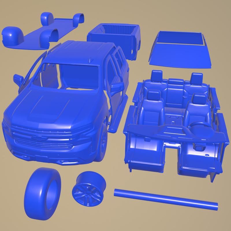 Chevrolet Silverado Crew RST 2019 PRINTABLE CAR IN SEPARATE PARTS