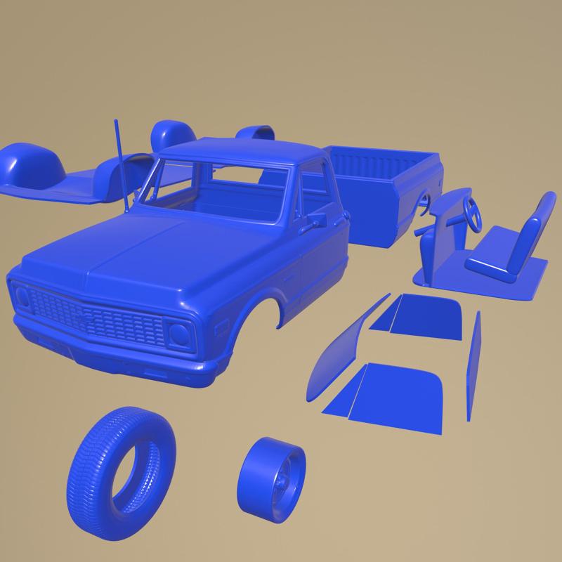 Chevrolet C10 Cheyenne Pickup 1971 Printable In Separate Parts