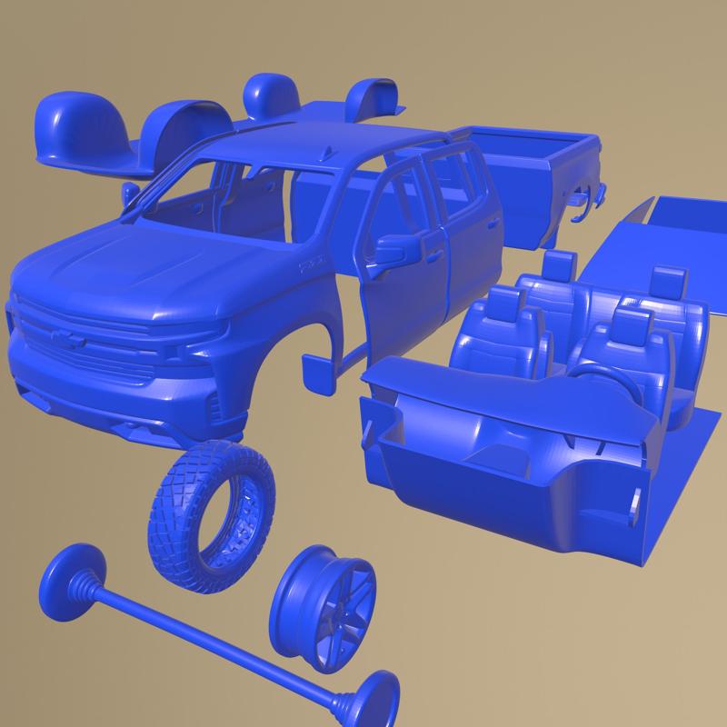 Chevrolet Silverado CrewCab LT Z71 Trailboss 2018 PRINTABLE CAR IN SEPARATE PARTS