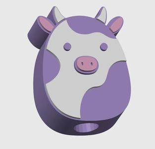 Squishmallow Cow Straw Topper Stanley and Standard