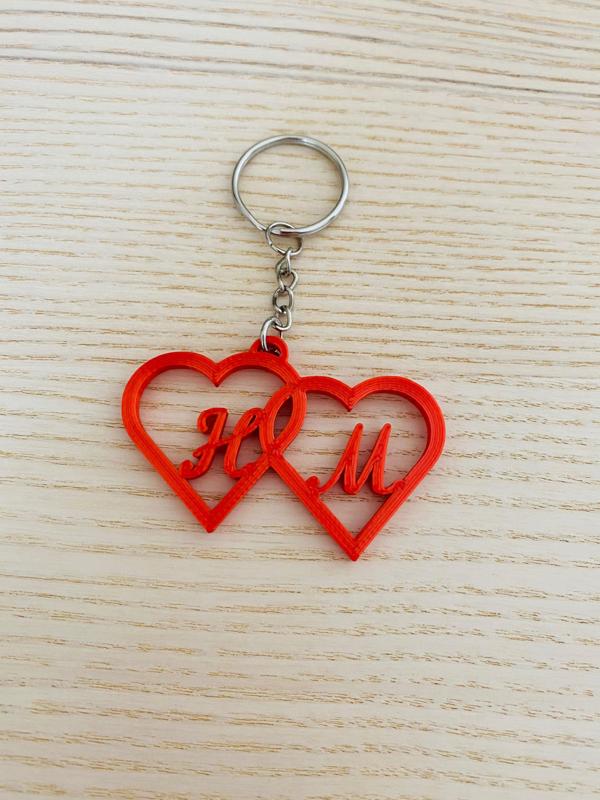 Double Hearts keychain