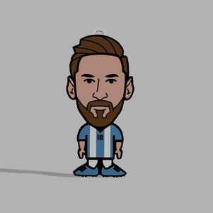 LIONEL MESSI KEY RING CARICATURE ARGENTINA CHAMPION