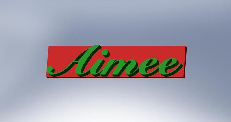 Bedroom door name tag. The background will be red and the letters glow in the dark.