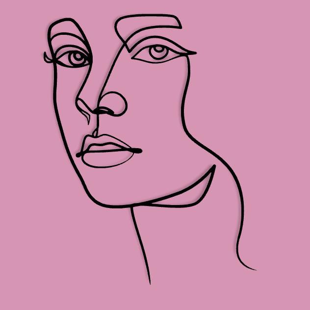 Line Art Woman's Face - Elegant Silhouette Wall Art