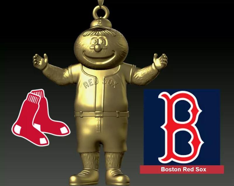 MLB - Necklaces BOSTON RED SOX - Hanging Figurine - 3D print