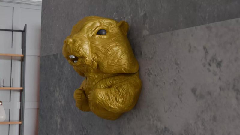 marmot head prairie dog wall mount STL