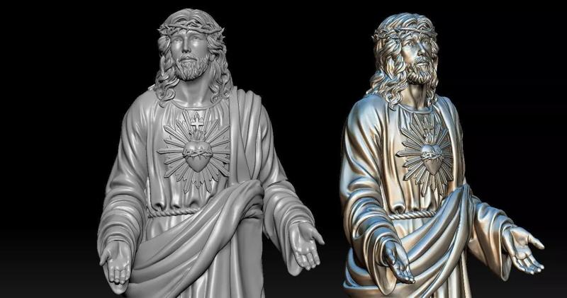 Jesus with a Sacred Heart Statue 2
