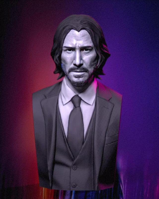 John Wick Keanu Reeves bust headsculpt