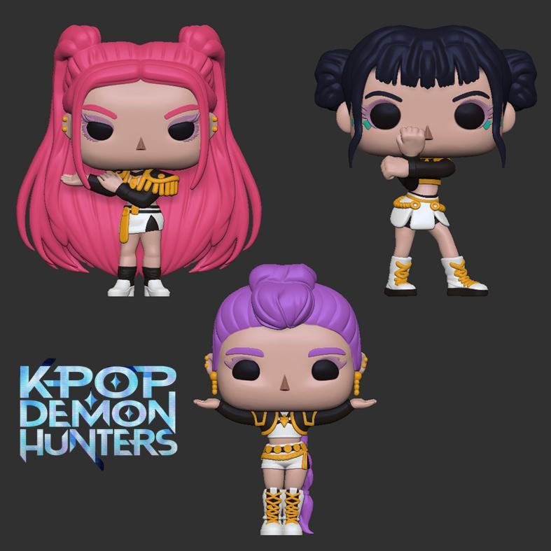 Huntrx GOLDEN - funko pop style! - zoey mira rumi - kpop demon hunters