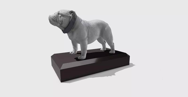 English bulldog HD statue with base