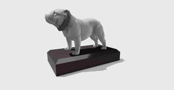 English bulldog HD statue with base