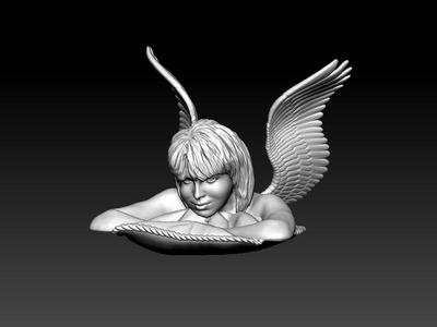 Female Angel in Pillow_3D Model