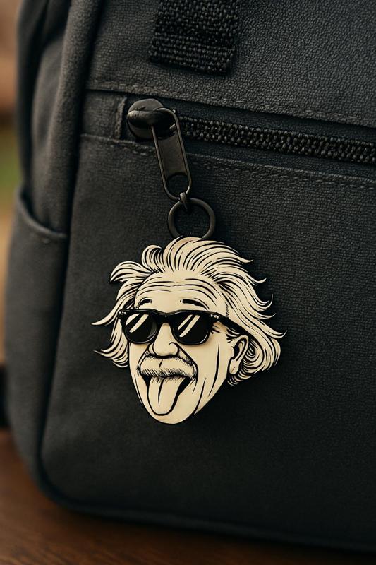 Albert Einstein Sunglasses Backpack Necklace – Playful 3D Printable Bag Charm