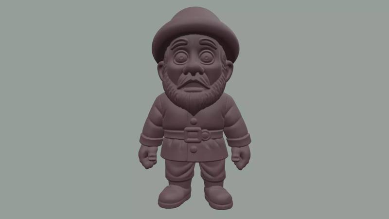 Surprised Garden Gnome Full Body 3D Printable Model