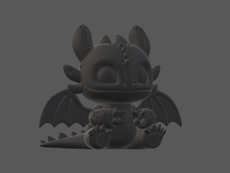 Night Fury Baby – Cute 3D Printable Dragon Model