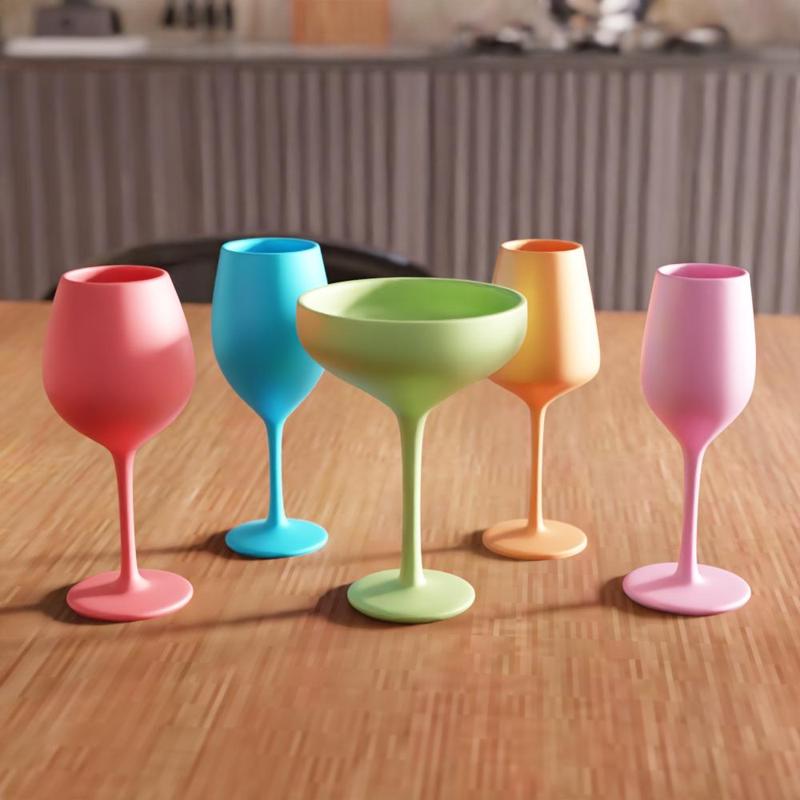 3D Wine Glass Set STL File - 247