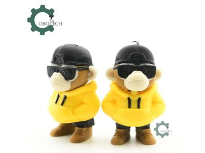Cobotech Grumpy Monkey Urban Vibes Articulated Keychain - Cute Backpack Keychain