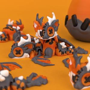 Flexi Halloween Mini Dragon & Egg Print-in-place