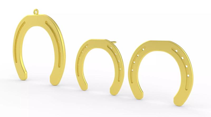 Hoof Pendant and Earings  3D Model Collection