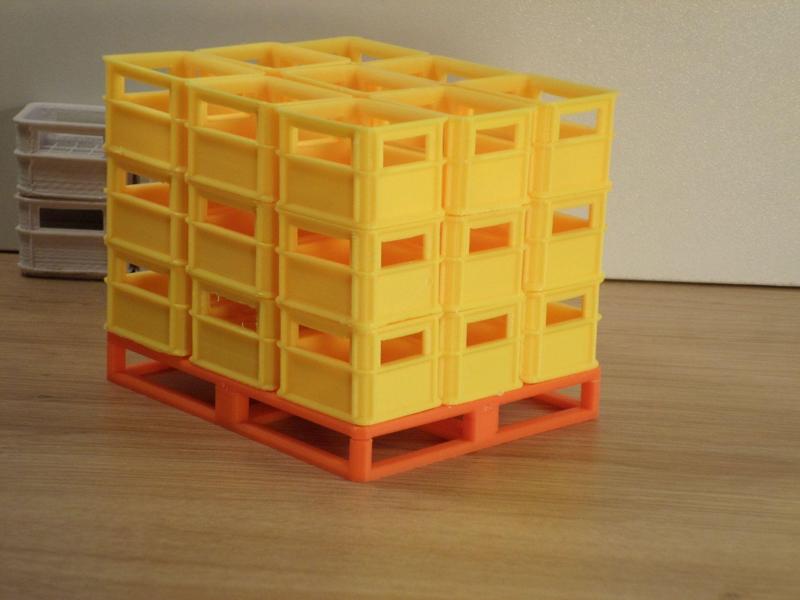 Décor Palette Caisses Bouteilles 1:14