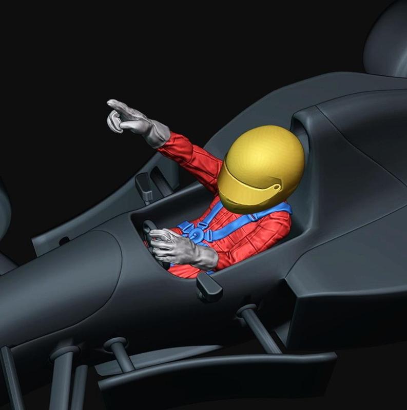 F1 DRIVER IN CABIN F1 CHAMPION CAR 90'.