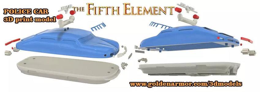The fifth element POLICE CAR studio scale STL model UPDATED 2025