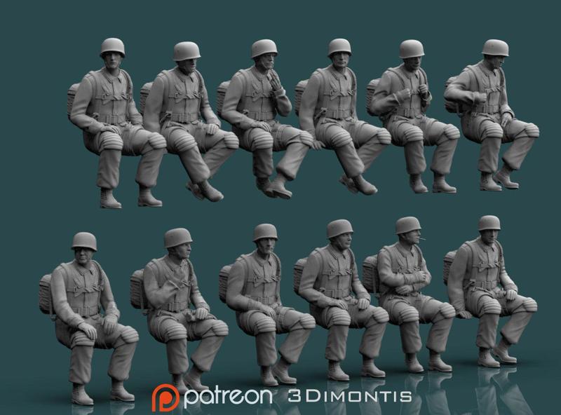German paratroopers 3D print model
