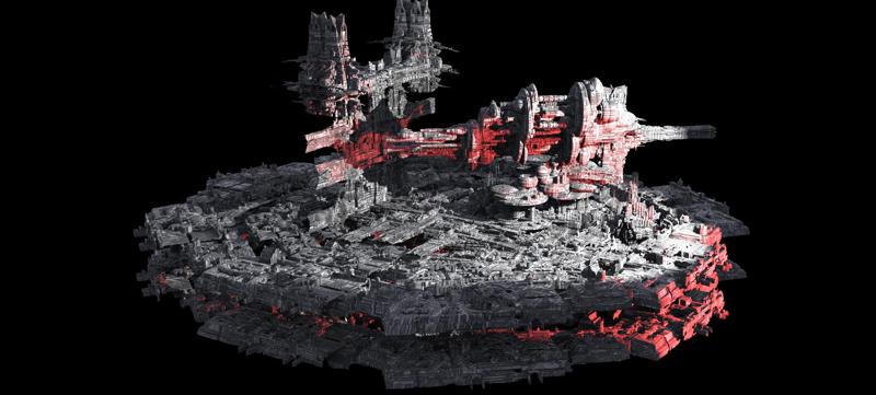 Sci-Fi City dystopia base City Ship 4