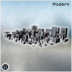 Victorian-style furniture set with luxurious seating, decorative elements, and lighting fixtures (5) - Modern WW2 WW1 World War Diaroma Wargaming RPG Mini Hobby