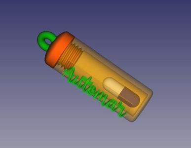 R3Acosta - Llavero Envase Tubular Capsulas y Pildoras medicinal