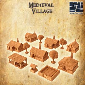 Modular Medieval Village 28 MM Tabletop Terrain