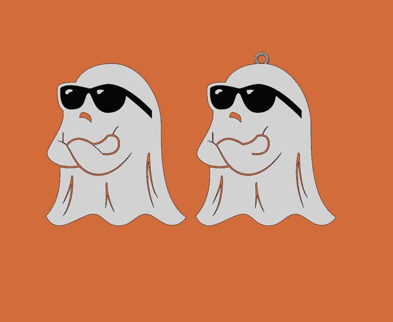 Angry Halloween Ghost Keychain & Earring Set - This Is Boo Sheet - Easy 3D Print