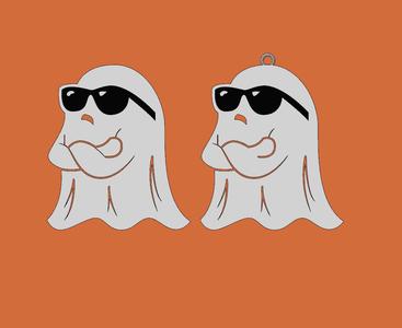Angry Halloween Ghost Keychain & Earring Set - This Is Boo Sheet - Easy 3D Print