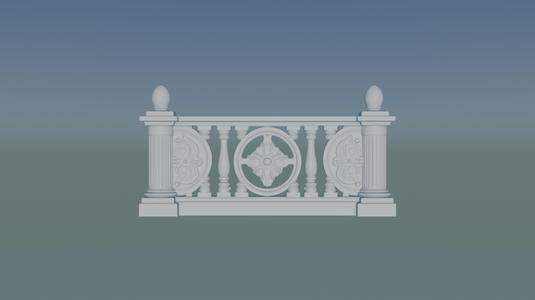 Classic Renaissance Cement Balustrade – 3D Printable Architectural Model