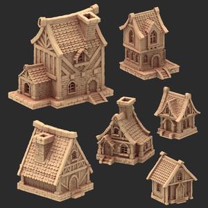 Medieval Town Architecture Part 1 - x5 Buildings