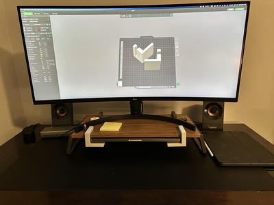 Monitor stand laptop hanger