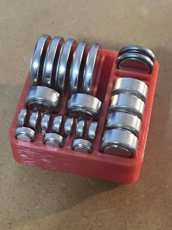 Gridfinity nDevr Coin Battery Holder