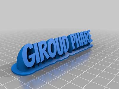 giroud phare Sweeping  name plate 
