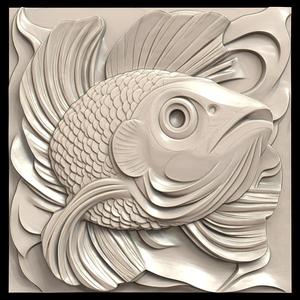 3D Model STL File for CNC Router/Laser & 3D Printer A Fish with a Special Organ to Detect Pressure Changes