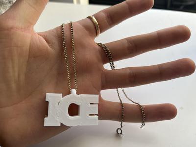 Necklace charm "ICE" (Guys there is ice on my neck!!!)