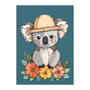 Floral cute koala home decor wall art