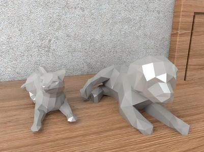 Labrador and Cat LowPoly (LowPoly 6)