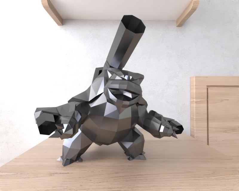 Mega Blastoid Pokemon lowpoly