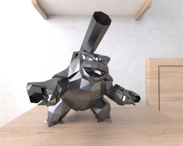 Mega Blastoid Pokemon lowpoly