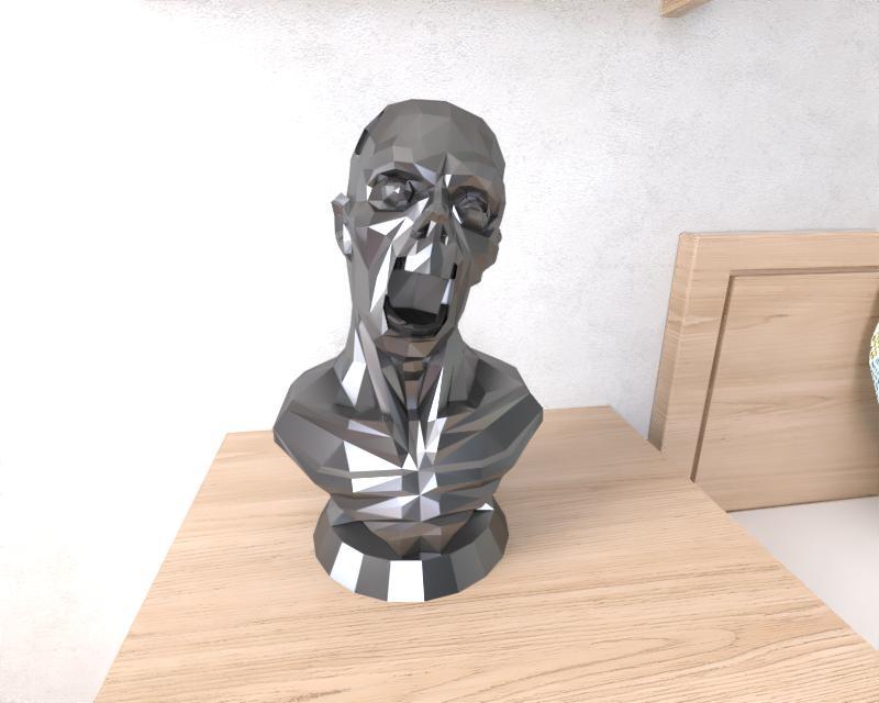 Zombie Bust Lowpoly