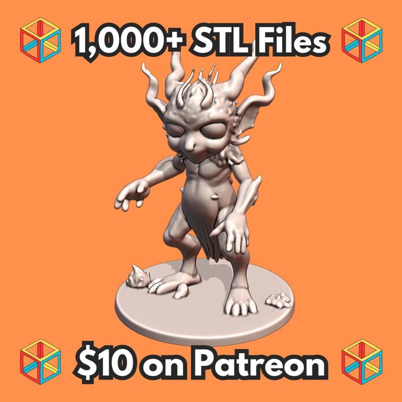 28mm DND Mischievous Woodland Imp Trickster Fantasy Miniature MineeForm FDM 3D Print STL File