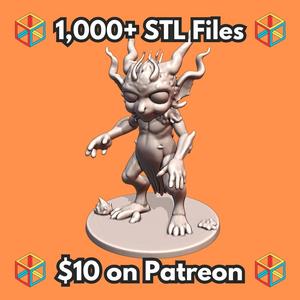 28mm DND Mischievous Woodland Imp Trickster Fantasy Miniature MineeForm FDM 3D Print STL File