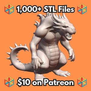 28mm DND Fierce Dragonkin Warrior Fantasy Miniature MineeForm FDM 3D Print STL File